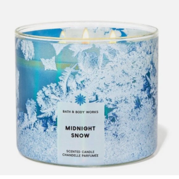 Bath & Body Works Midnight Snow Candle - Frosty Blue - Picture 1 of 5